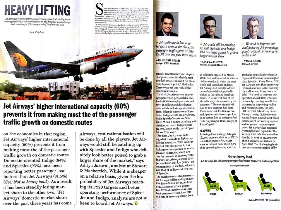 SMIFS – Review on Jet Airways on Business Outlook 19-Jan-2018 